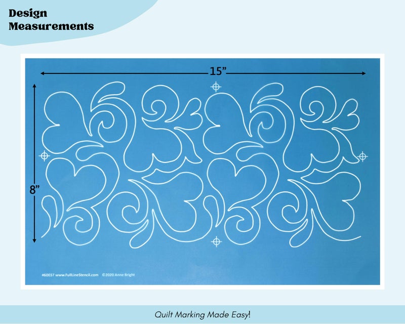 Full Line Stencil Splas of Love - Edge to Edge Nylon Mesh Stencil, Continuous Line Template for Hand Quilting, Free Motion Quilting, Domestic Machine Quilting, Long-Arm Quilting - Image 2